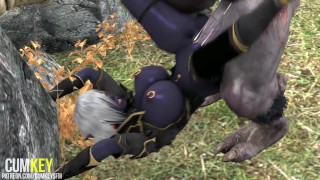 SFM Ebony ELF SITTING ON THE WRONG MUSHROOM Monster FUCK 3D Hentai Cartoon