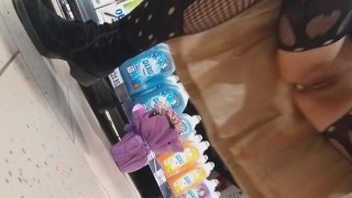 Kinky PUSSY FLASH n taking Skirt Off in the Store # My BUTT PLUG Risky Adventure at SuperMarket
