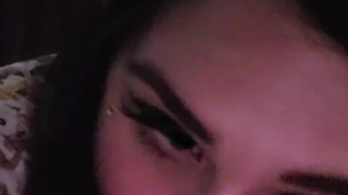 BBW submissive Neko girl xxkittens Pov blowjob with nipple clamps & collar being a good pet cumslut