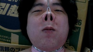 Nose hook masturbation4