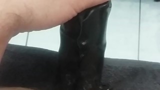 Long dildo in my tiny asshole