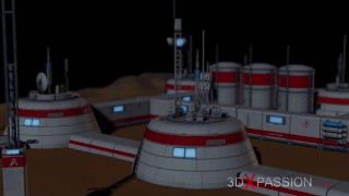 Alien sex at the Mars base camp! A horny woman gets the anal fucking