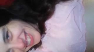 Brunette Brown Eyed Little Doll Dolly PinkMoonLust Flirts With Girls While Wearing a Cute Pink Tutu