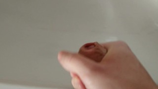 Guy with small dick has massive cumshot