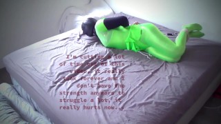 Selfbondage neon green with double rope ratchet and ice lock