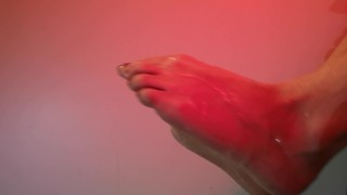 Close Up Feet Fetish Fake Cum ASMR