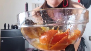 Femdom Dog Training POV - eating all my spit & piss