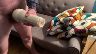 Large hairy cock masturbation and cumming