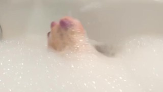 Soapy bath time toes!
