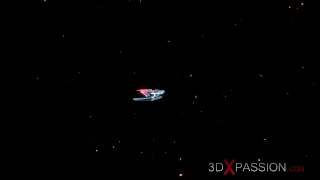 Super hot sexy girl has hard anal sex with 3d android