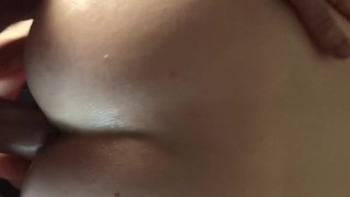 Husband smeared my ass with oil and fucked me hard