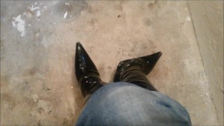 Playing in Black Laquer Boots