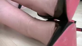 Squeaky Black Patent Heels