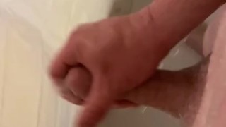 Shower stroke and cum 
