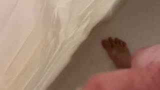 Shower stroke and cum 