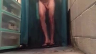 HUGE HARD ON CUMMING IN THE SHOWER
