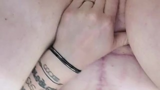 Horny tattooed wife shower play BBC dildo