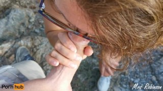 Would you follow Mrs Robinson for a blowjob and fuck behind the rocks?