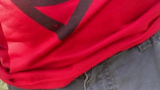 (Very risky) Piss in pants near highway (Public)