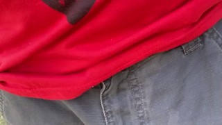 (Very risky) Piss in pants near highway (Public)