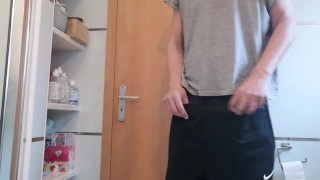 Smooth guy stripping and jerking off