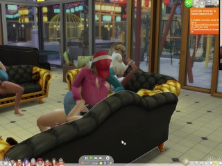 The Sims 4: Passionate sex on the couch for 8 people