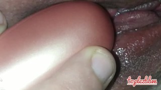 Close-up big clitoris orgasm