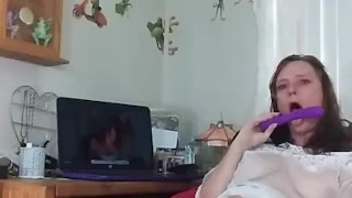 AngelGrave Watches Porn and Fucks Herself with Her Toy