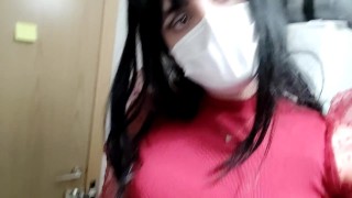 Trap crossdresser late at night touching herself