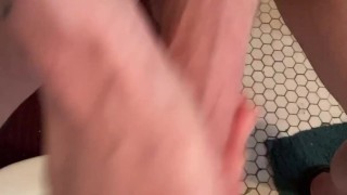 Pissing semi-hard & Jerk (Toilet)