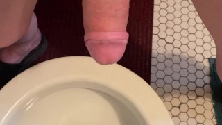 Pissing semi-hard & Jerk (Toilet)