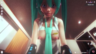 3D HENTAI POV Hatsune Miku rides your cock