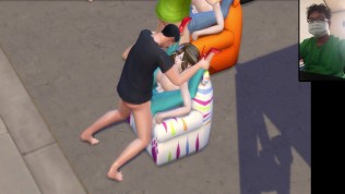 The Sims 4:10 People Have Sex on the Sofa 