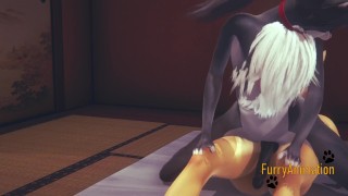 Genshin Impact Furry Yaoi - Cosplayer cat from Zhongli fucked