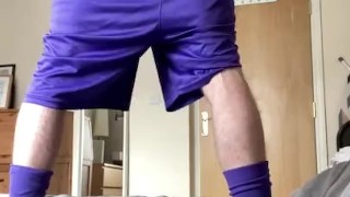 Football strip masturbation - married straight guy cumming hard his big cock
