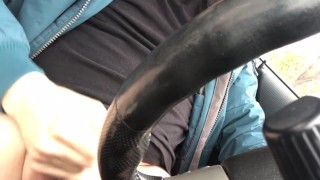 Stroking in my car 