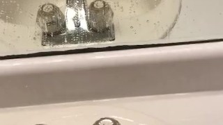  Stud Cum and then Male Squirt on Mirror