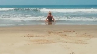 Girl Pissed on her red panties on the beach Angel Fowler 