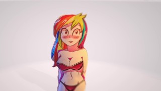 Rainbow Dash с шикарными сиськами [Моя 3D анимация бесплатно]