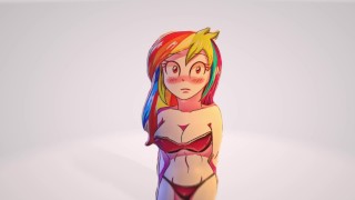 Rainbow Dash с шикарными сиськами [Моя 3D анимация бесплатно]