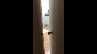 Watching my step sister pee in the morning