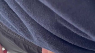 Frotting with stranger on public walking trail (precum play)