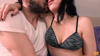 Hot kissing make my rommate horny until the orgasm
