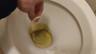 I was bored so I took a piss in a condom while wearing it