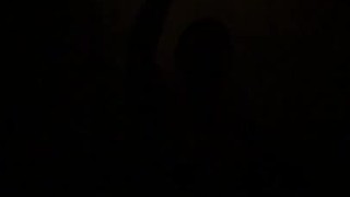 Hot babe showering with candle 