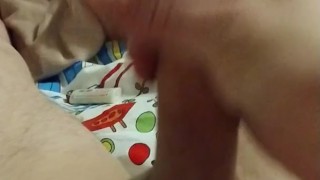 Strong Cumshot, While Masterbating in Bed