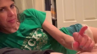 Selfie cam of me giving handjob and sucking dick POV facial cumshot and blowjob