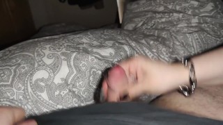 He cums an incredible amount even though he has such a small dick *black long nails helping hand*
