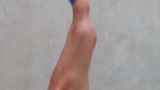 Wet feet in the shower feet Fetish sexy ebony feet