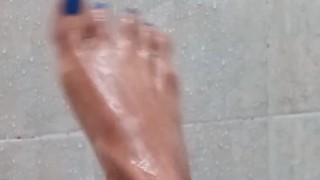 Wet feet in the shower feet Fetish sexy ebony feet